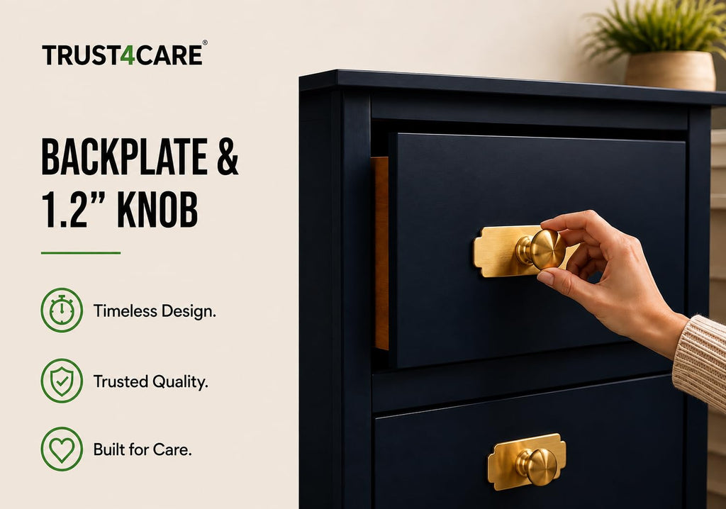Gold Rectangle Backplates of Closet Cabinet Knobs