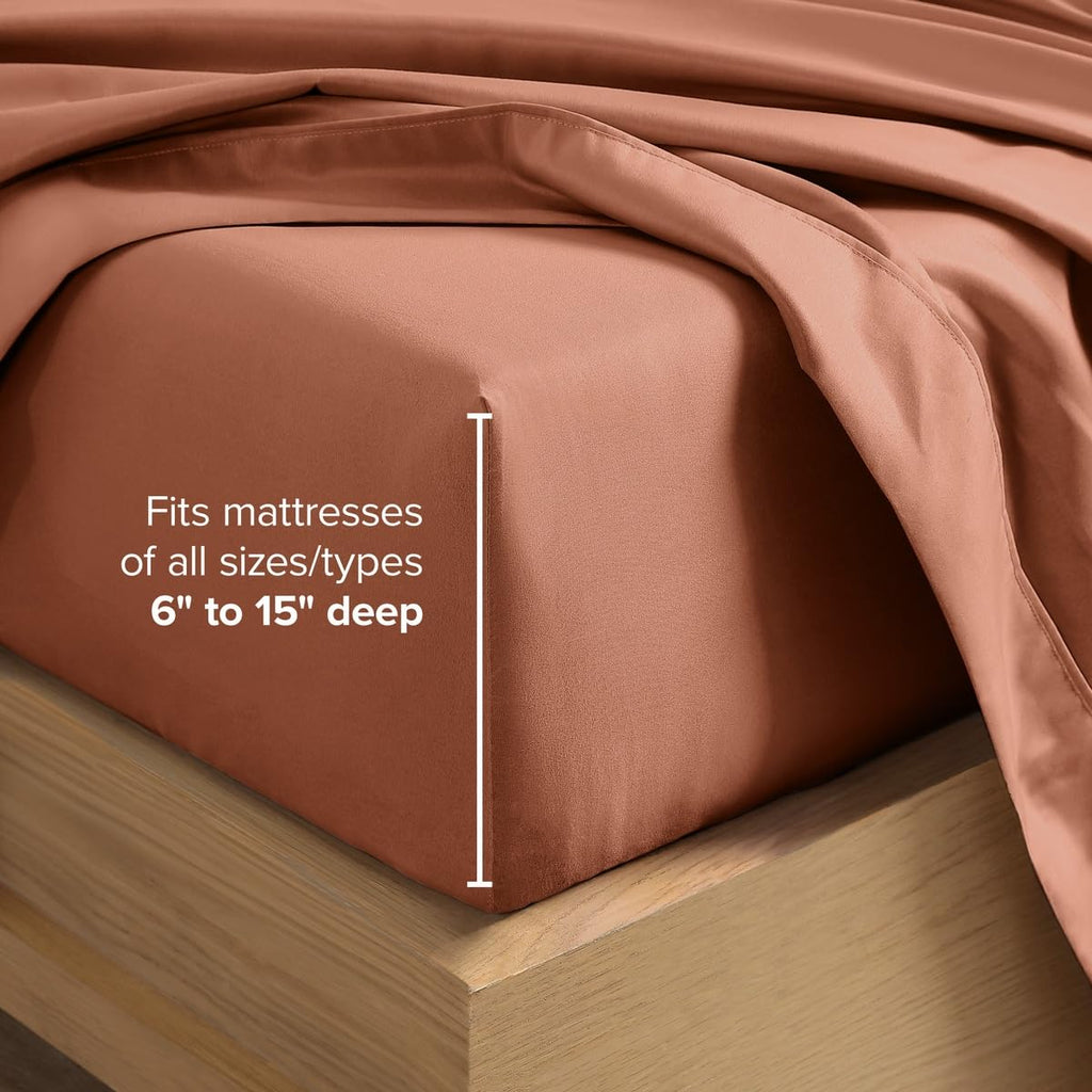 King Sheet Set - 1800 Ultra-Soft (King, Terracotta)