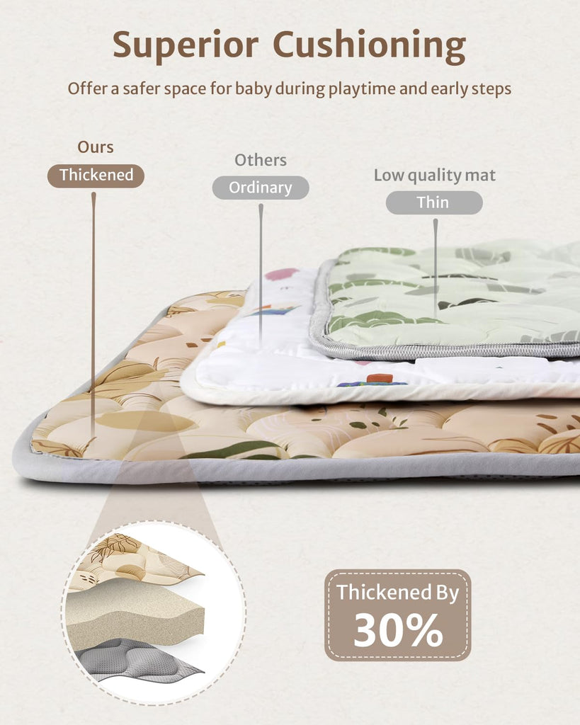 Play Mat, 47x47 Infant Play Mat for Playpen, Thicken Foam Cushioned Baby Mat for Floor, Non-Slip Kids Play Mat