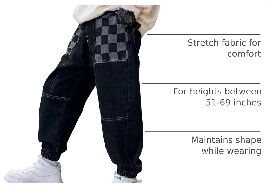 Boys Elastic Waist Jeans Stretch Fashion Denim Pants