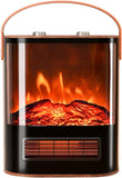 1500W Electric Fireplace Stove Heater, Portable Freestanding Mini Heater with Realistic Flame Effect and Overheat Protection