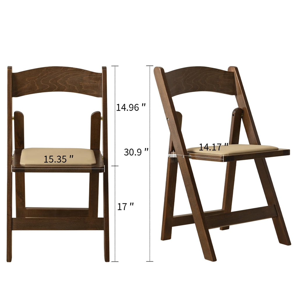 Wooden Folding Chair, Classic-Fruit Wood Color, Set of 4