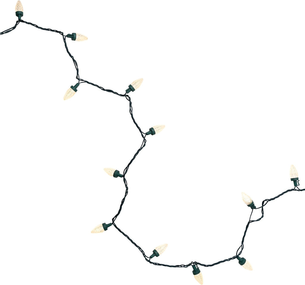 LED C7 Faceted Christmas Lights - Warm White - 20.25' Green Wire - 50ct