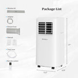 WiFi Enabled Smart 8000 BTU Portable Air Conditioner with Remote & APP Control, 3-in-1 Cooler, Dehumidifier & Fan