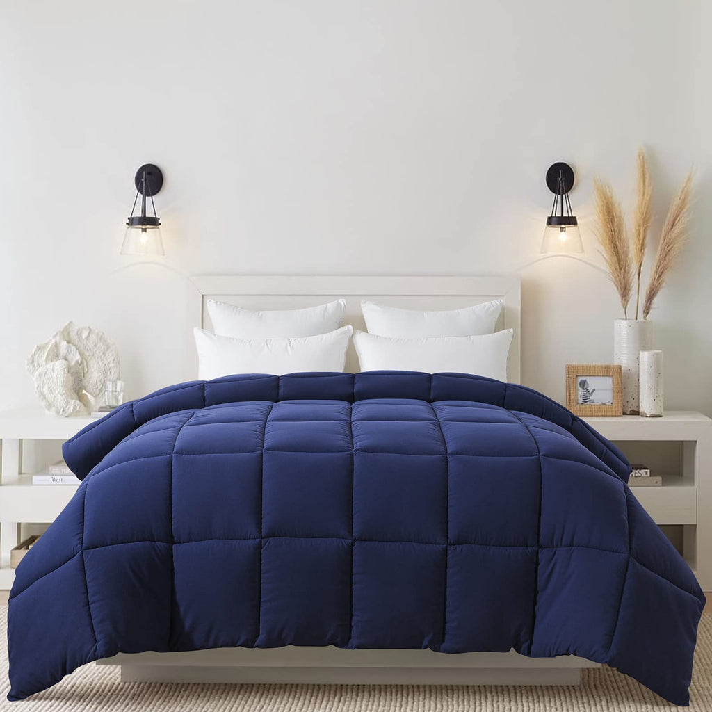 Down Alternative Comforter Blue/Grey Full Size - All Season Duvet Insert