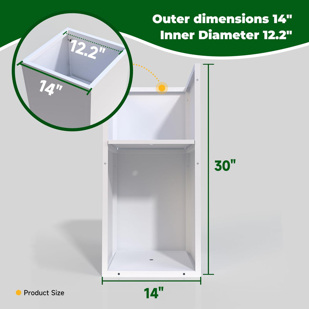 Metal Outdoor Planter Box 14"x14"x30" Tall Steel Planter
