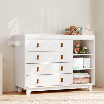 Convertible Baby Dresser with Changing Table Top, 47.3"x17.7"x35.4", White
