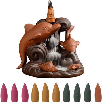 Backflow Incense Burner Waterfall Incense Burner Backflow Incense Burner Dolphin Ornament Backflow Incense Burner