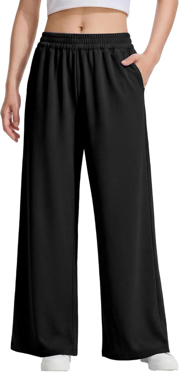 Girls Wide Leg Loose Pants Straight Plain Casual Uniform Long Pant for School Street Outgoing Kids Girls