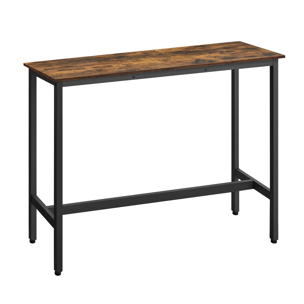 Bar Table, Narrow Long, High Top Pub Table, Steel Frame