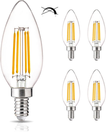 LED Candelabra Bulbs 40W Equiv, 2700K Soft White, Non-Dim, 4 Pack
