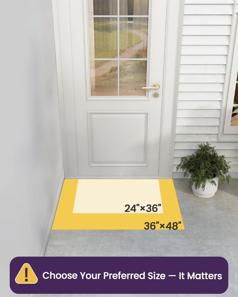 Door Mat Outside Entrance 24x36, Heavy Duty Rubber Doormats, Black