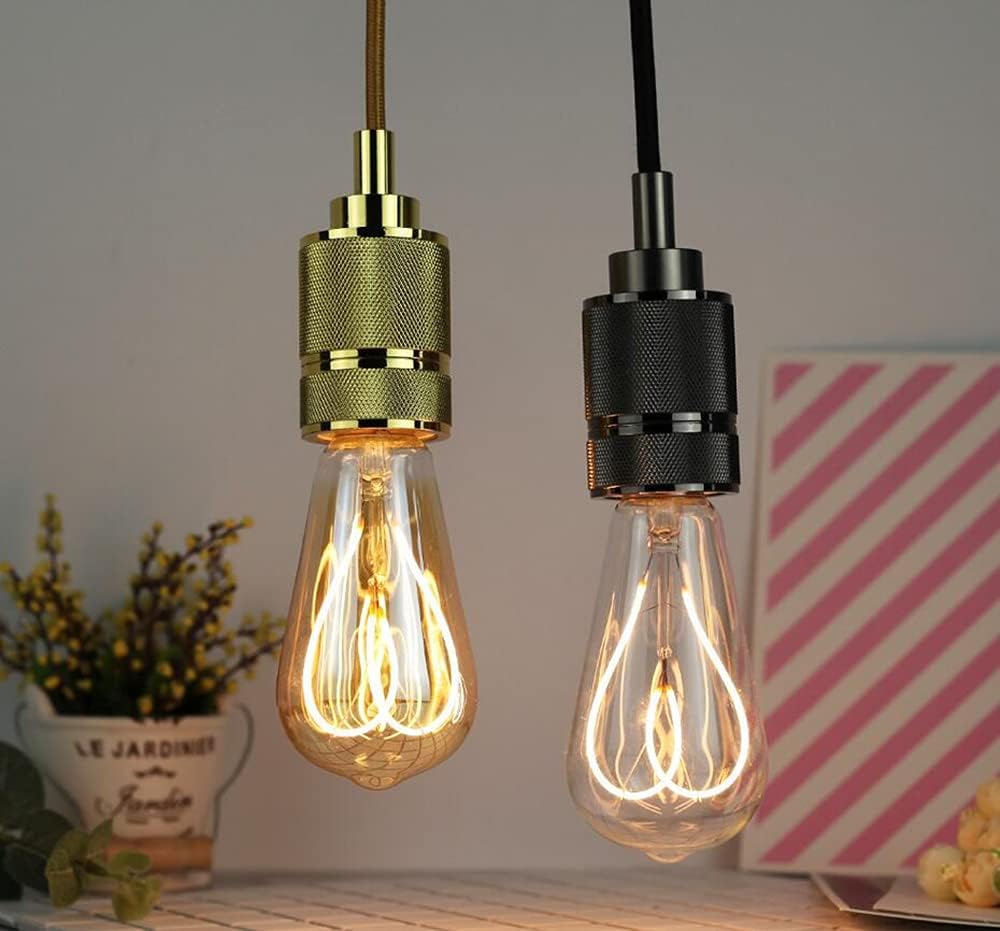 ST64 Dimmable LED Edison Bulb 4W LED Edison Bulbs Heart Shape Filament Bulbs Decorative Light Bulb,Amber Glass,4