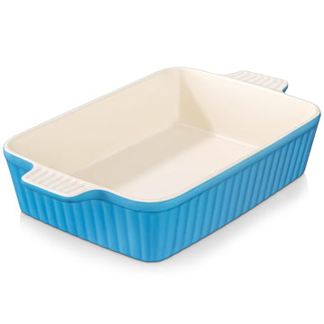 4.4 QT Ceramic Casserole Dishes for Oven, 9x13 Baking Dishes, Blue