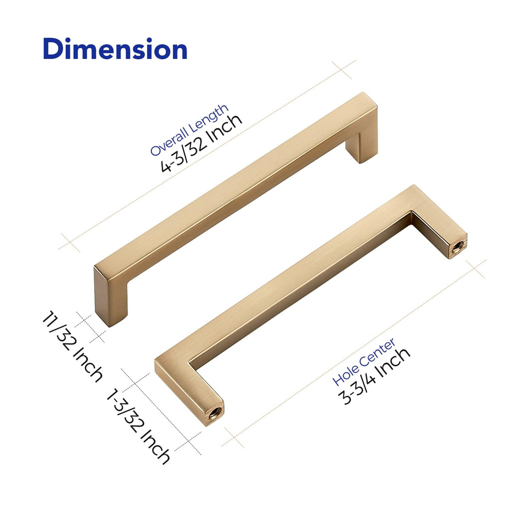 Champagne Bronze Cabinet Handles Cabinet Pulls 3-3/4 Inch 20 Pack