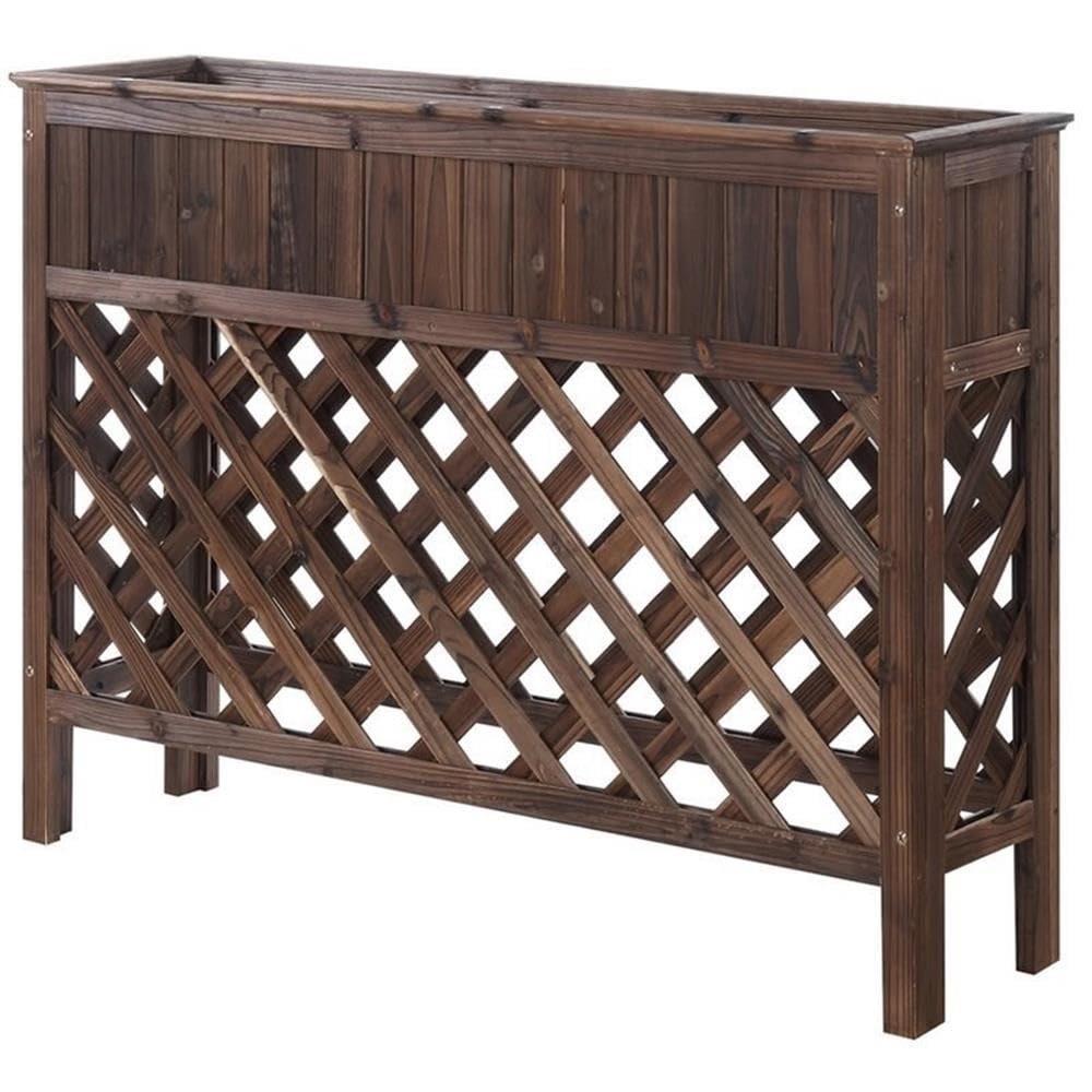 Planters & Potts Large Raised Patio Planter, Weathered Cedar