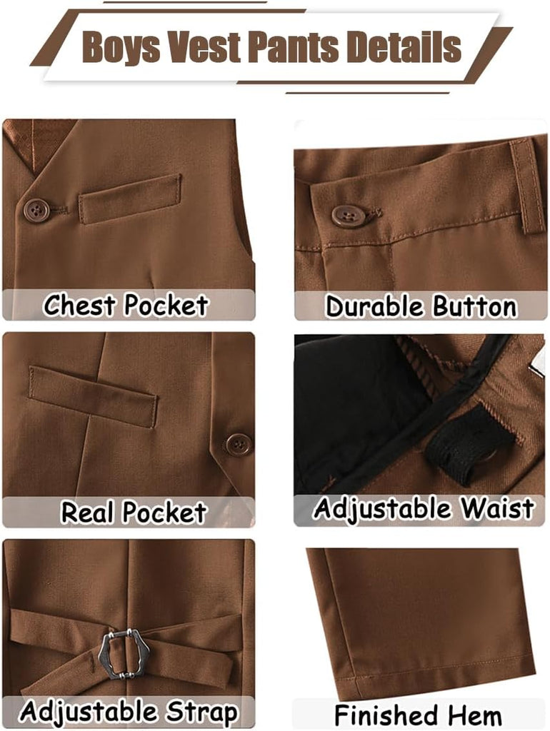 Boys Suits 4 Piece Kids Suits for Toddler Boys Dress Clothes for Wedding