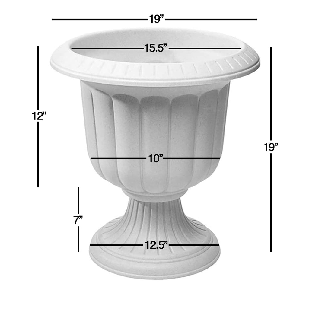 Classic Urn Garden Pot/Planter, Plastic ( Pack of 2) (Stone, 19")2