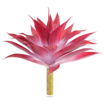Fake Agave Plant Outdoor, Artificial Plants Large Size for Indoor Decor, Faux Plant Dual Agave (22 inch, Red/White)-No