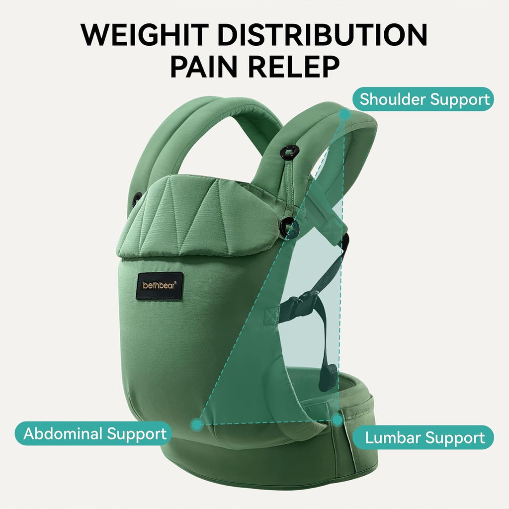 Carrier Newborn to Toddler 7-45 lbs with Natural Material, Ergonomic Design,Versatile and Adjustable,Hands Free