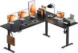 63 Inch Reversible L Shaped Electric Standing Desk, Height Adjustable Corner Stand up Desk