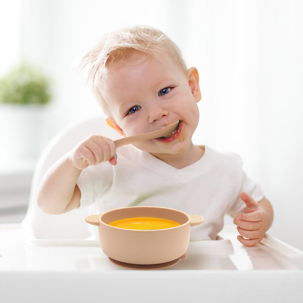Baby Bowls with Suction and Baby Spoons Set of 3, BPA Free