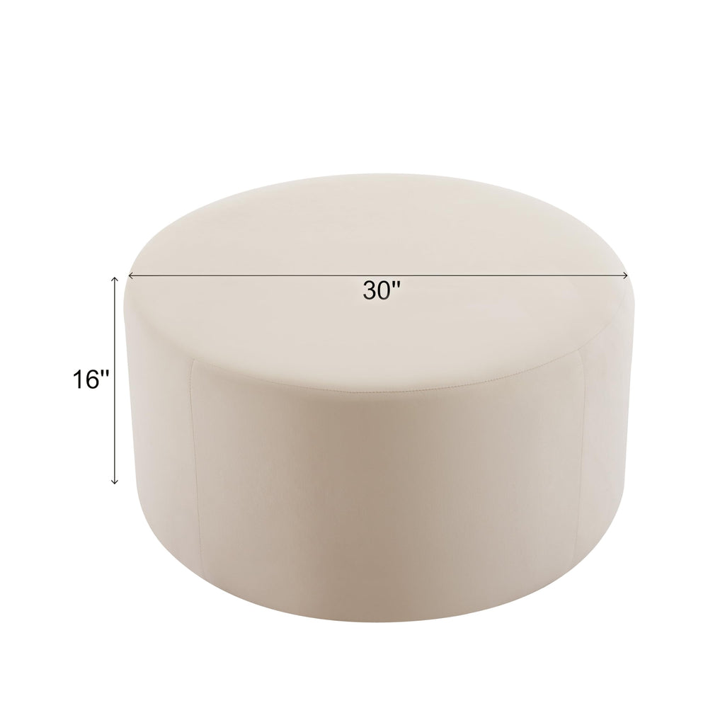 30" Modern Round Velvet Ottoman, Multifunctional Extra Seat, Side Table, Foot Rest, Stuffed Pouf Footstool Bedroom