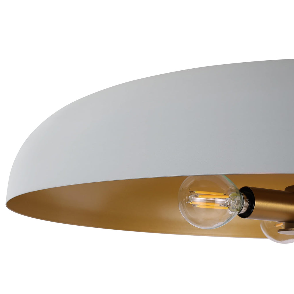 20 Inch Oversized Large Pendant Lights, 3-Lights Gray and Gold Modern Dome Chandelier, Nordic Metal Pendant Lighting