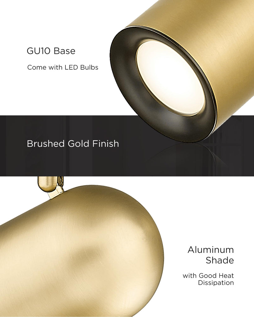 43" Adjustable LED Track Light - 3000K Gold Ceiling Track Lighting Fixture, Rotatable | Modern Kitchen Track Lights