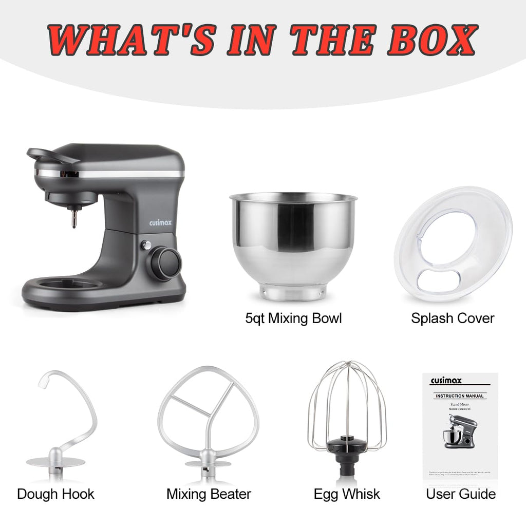 Stand Mixer, Electric Food Mixer with Digital Switch Control, 650W