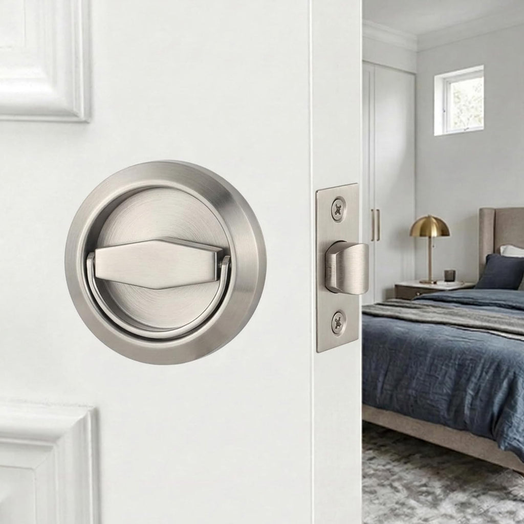 304 Stainless Steel Round Hidden Recessed Cup Door Knob, Doorknobs, Flush Door Knobs, Flat Door Knob, Flat Passage