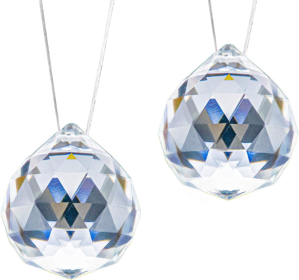 20 Pack Upgraded Crystal Ball Prism 40mm / 1.57 Inch Decorative Ball - Suncatcher Rainbow Pendants Maker - Perfect