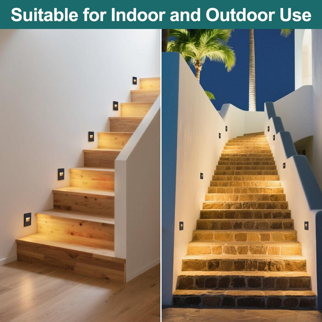 120V Vertical LED Step Lights, 3000K/4000K/5000K, 12-Pack