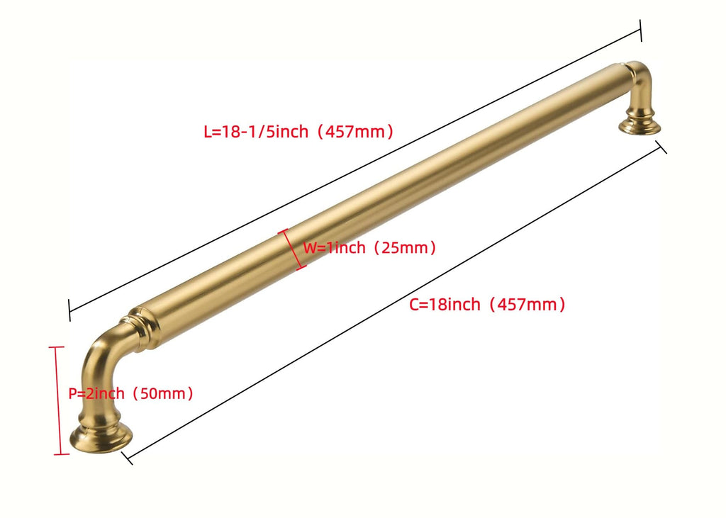 Appliance Handle Pull Champagne Bronze Heavy-Duty Solid Cabinet Pulls,18Inch(457mm) Hole Center, Drawer Pulls