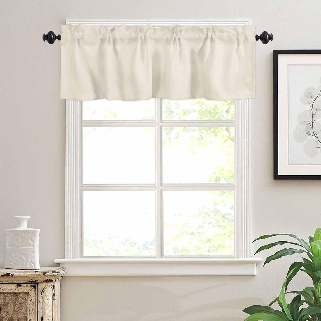 Camel Beige Valances Window Treatment Farmhouse Decor, Pastoral Solid Color Pure Beige Modern Rod Pocket Valance