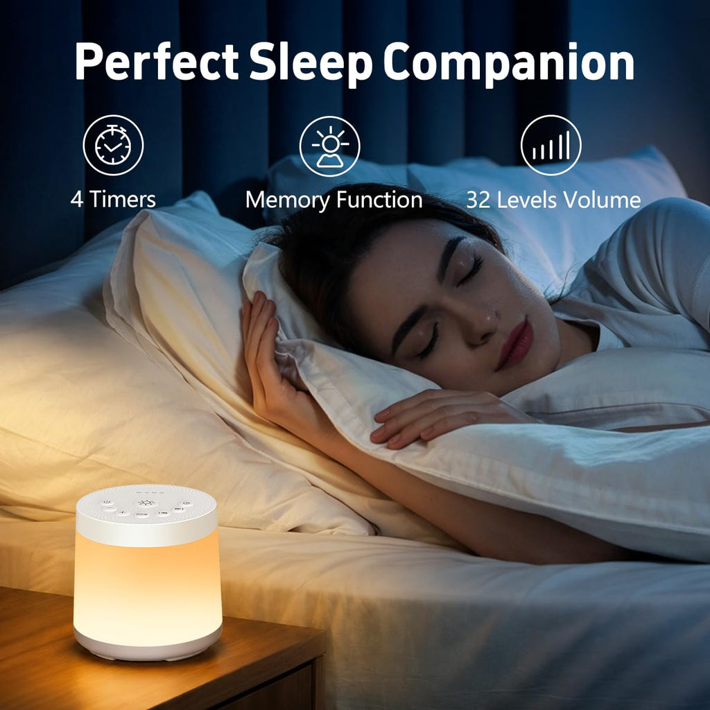 Rechargeable Nursery Night Light Sound White Noise Machine for Baby Kids Adults with Sounds 30 Sleeping Sounds 12
