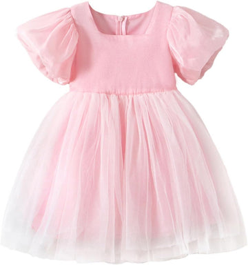 Summer Toddler Girl Dresses Tutu A Line Puffy Short Sleeve Casual Flower Girl Dress for Birthday Party 1