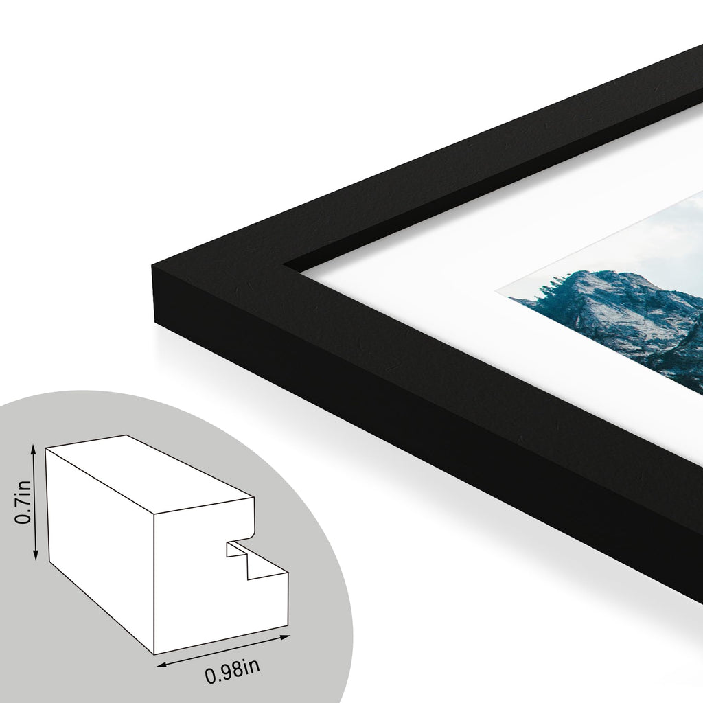 19x25 Frame, Black Wood Style, Wall Mounting