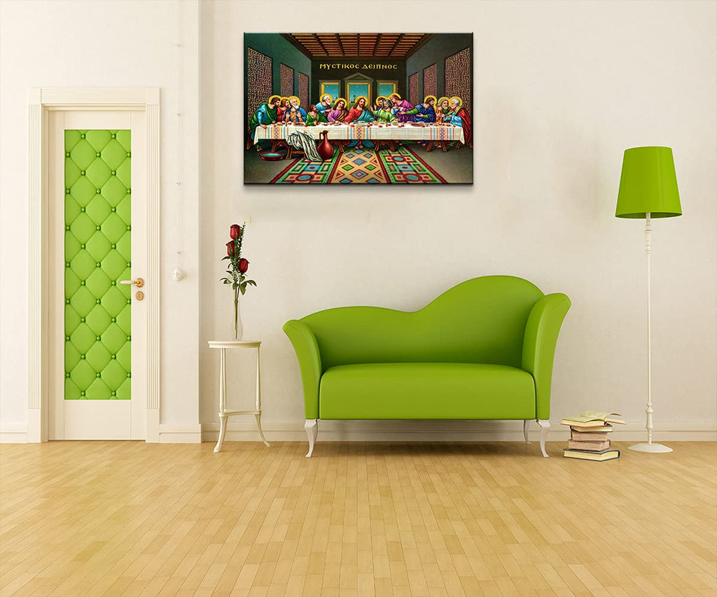 Last Supper Wall Decor Framed Jesus Wall Art Leonardo Da Vinci Poster Paintings of The Last Supper of Jesus Christian