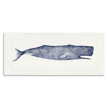 Classic Whale Watercolor, 17 x 40 Inch Canvas Wall Art