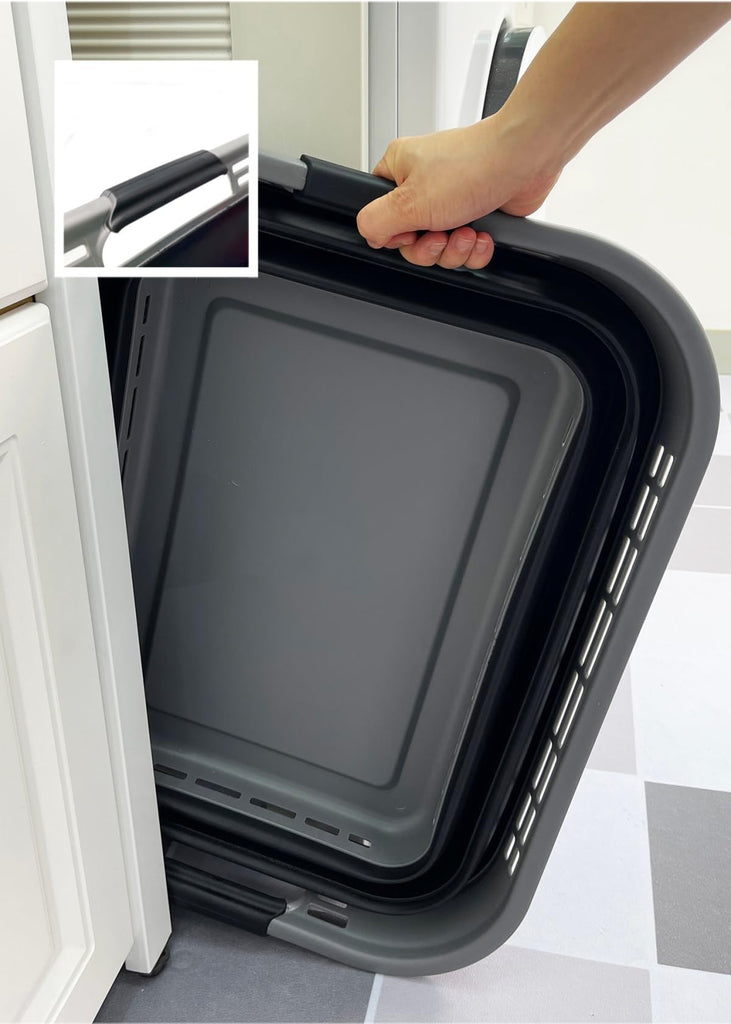 42L (11 Gallons) Collapsible Plastic Laundry Basket - Foldable Pop Up Storage Container/Organizer - Portable Washing