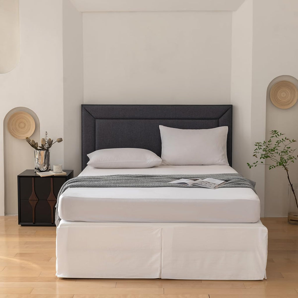 Pleated Bed Skirt, Pleated Grid Plaid Tailored 12 Inch Drop