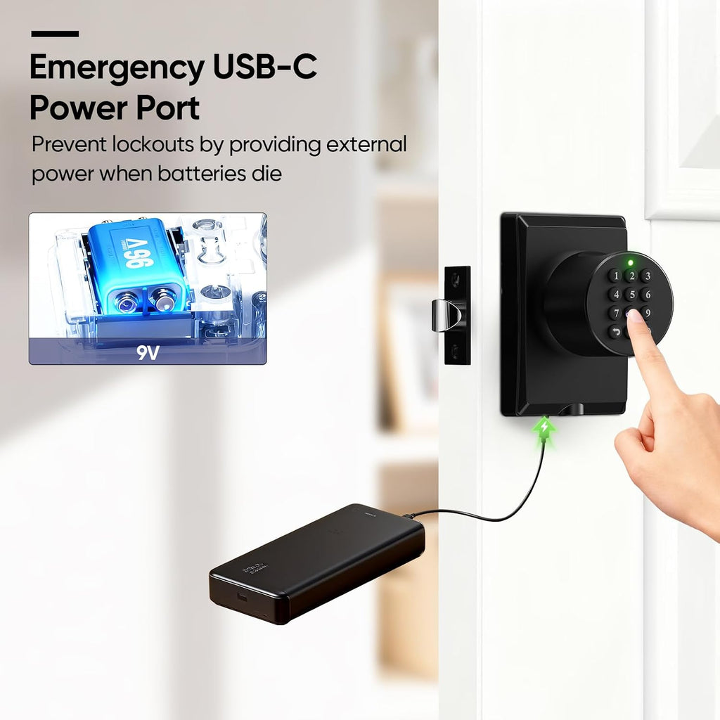 Fingerprint Smart Keyless Entry Door Lock Knob Biometric Keypad Digtal Lock