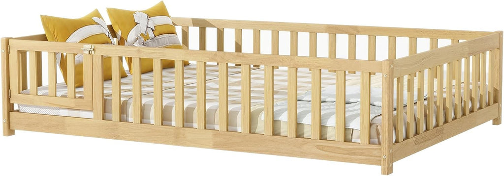 Montessori Floor Bed Frame with Slats, Natural