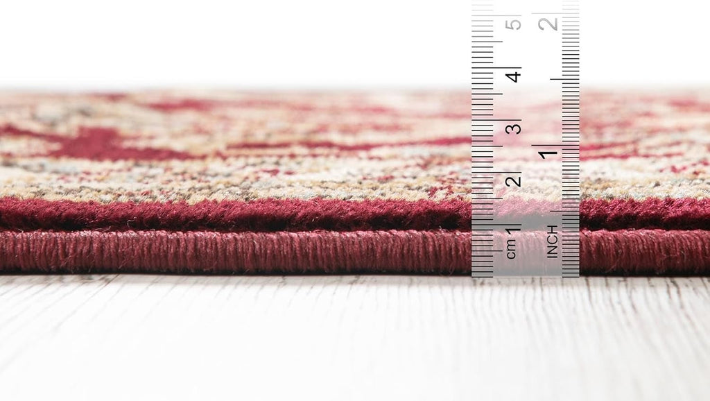 Aditi Collection Rug - Oval Red Medium-Pile Rug Perfect s, Large Dining Rooms, Open Floorplans