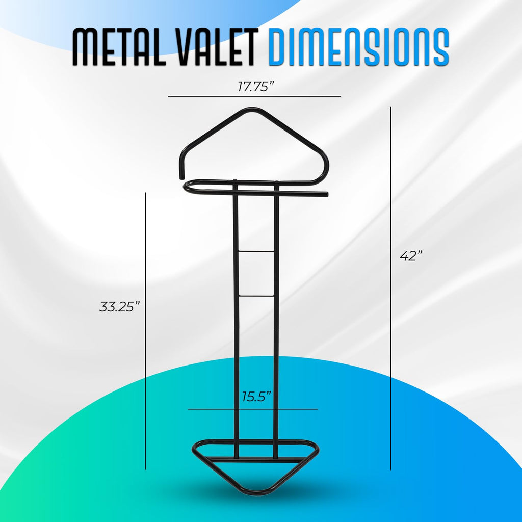 Kalblins Metal Clothing Wardrobe Suit Valet Rack Stand, Black