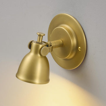 Gold Small Wall Sconce Hardwired Single - Vintage Brass Mini Bell Light