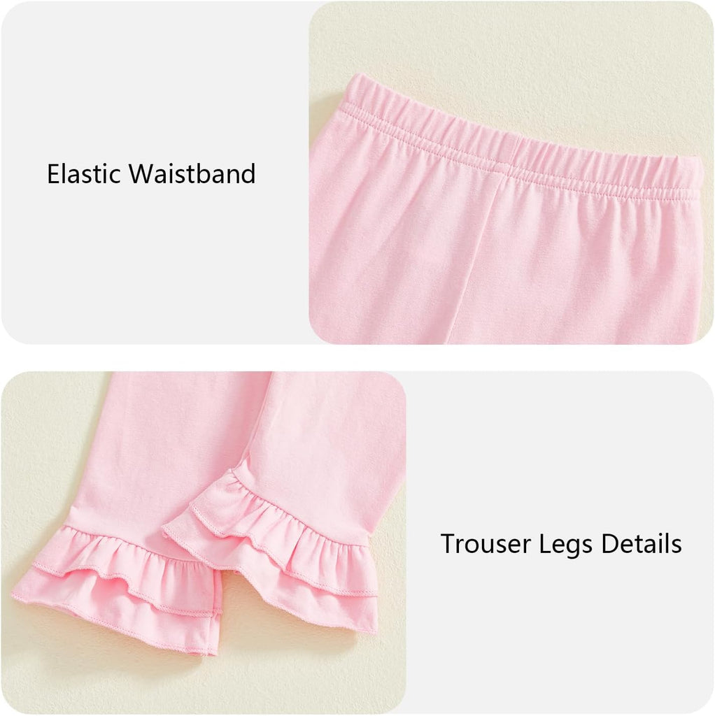 Toddler Baby Girl Clothes Sleeveless Shirts Tunic Top and Ruffle Pants Set 2 Piece Spring Summer Outfits