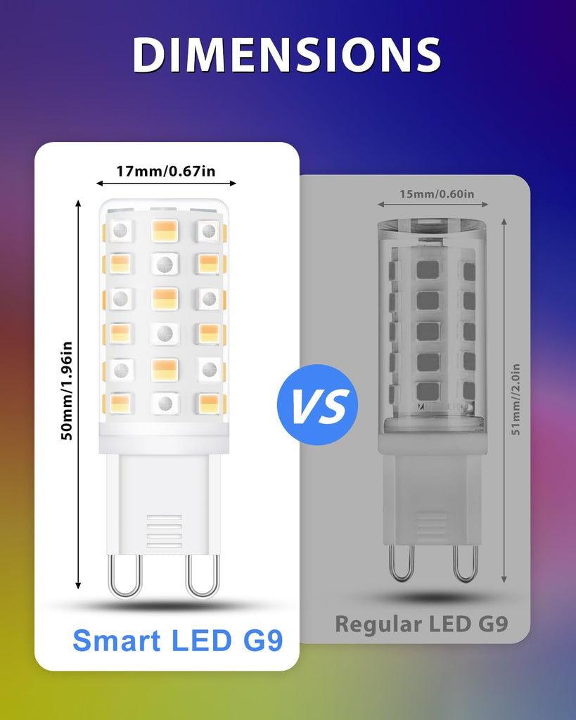 G9 Smart Light Bulb, Compatible with Alexa and Google Assistant, Color Changing Smart Led Bulbs, Dimmable