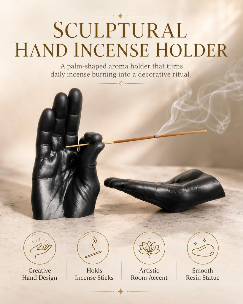 Hand Incense Holder Burner Incent for Sticks Outdoor Sculptural Witchy Room Decor Palm Shaped Aroma Statue Funny